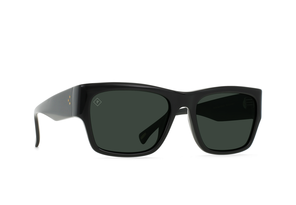 NEW RAEN OPTICS men\'s rufio square sunglasses in recycled black / green polarize RAEN Rufio Sunglasses in Recycled Black / Green Polarized  main image 3